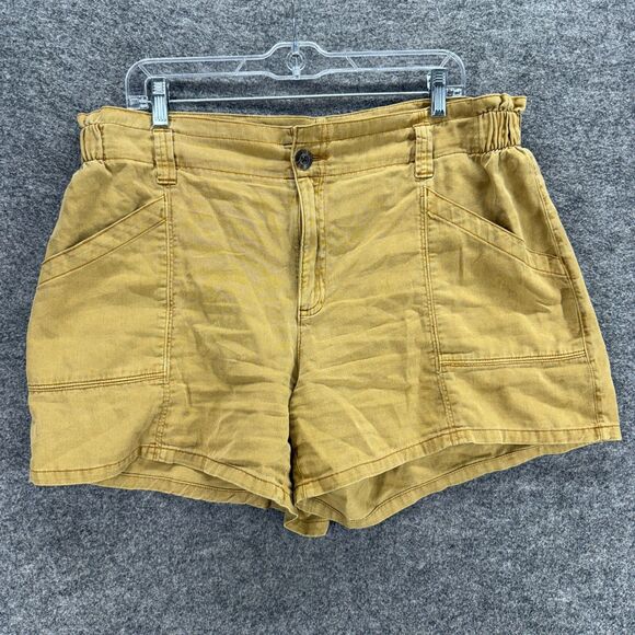 Old Navy Pants - Old Navy Shorts Women L Large Brown High Rise Chino Cotton Pockets Flat Front